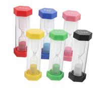 SMASOLO 6 Pcs Colorful Plastic Hourglass Sand Timers Set Sec to Visual Countdown Timers for Classroom Games Kitchen Office Lightweight Portable with Six Vibrant Colors in Paper Box Gift