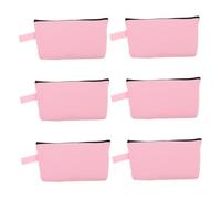 SMASOLO 6pcs Canvas Makeup Bag with Zipper Multi Purpose Cosmetic and Pencil Storage Pouches Travel Toiletry Organizer for Students Artists Office Use