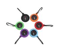 SMASOLO 6pcs Carabiner Compass Keychain Set - Lightweight Survival Compass with Clip Hooks for Camping, Climbing, Backpacking and Outdoor Adventure Gear