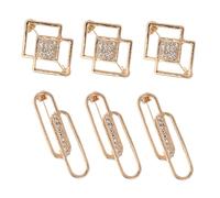 SMASOLO 6pcs Clothing Cinch Clips for Women Gold Waist Reducer Pins with Rhinestone Decoration Sturdy No-slip Skirt Adjusters for Dresses Cardigans Shirts Instant Wardrobe Malfunction