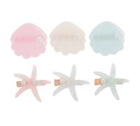 SMASOLO 6pcs Cute Seashell Hair Clips Girls Mermaid Accessories for Birthday Parties Weddings and Beach Events