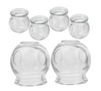 SMASOLO 6pcs Glass Cupping Set with Spiral Mouth and Antislip Bottom for Body and Face Massage Home Use Chinese Fire Therapy Cups for Joint Areas Self-Care Suction Glass Cans