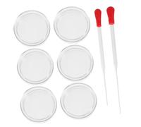 SMASOLO 6pcs Glass Petri Dishes with Lids and Droppers Laboratory Culture Dish for Biology Experiments School Science Projects and Training