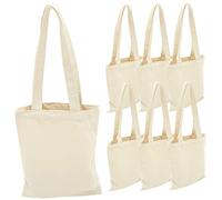 SMASOLO 6Pcs Large Capacity Canvas Tote Bag for Women Stylish Single Shoulder Handbag with Practical Storage Reusable Blank Canvas Pouch for Shopping Beach and Daily Essentials