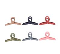 SMASOLO 6pcs Large Slip Hair Claw Clips for Women Matte Finish Hair Clamps with Strong Grip Stylish Cross Line Design in Colors and Daily Use