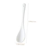 SMASOLO 6Pcs Long Handle Ceramic Mixing Spoons for Coffee Tea and Beverages Reusable Stirring Spoons for Soup Dessert and Iced Drinks Elegant Ceramic Stirrer for Home and Cafe Use