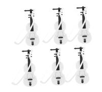 SMASOLO 6pcs Miniature Violin for Dollhouse Decor Realistic Instrument Models with Smooth Surface Design for Mini House Scenes and DIY Projects White and Black Color Mix