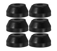 SMASOLO 6pcs Non-Slip Rubber Cane Tips with Screws, Walking Stick Accessories Replacement Feet for Adults, Black Sturdy Crutch Tips for Stability and Support