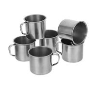 SMASOLO 6Pcs Small Stainless Steel Water Cups with Handle Mini Drinking Mugs for Lightweight Unbreakable Suitable for Milk Tea Coffee Office Home Use