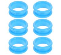 SMASOLO 6pcs Soft Silicone Finger Rings for Scissors, Protective Shearing Finger Covers, Comfortable Blue Matte Scissor Rings for Pet Grooming and Cutting Tasks