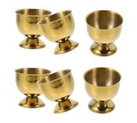 SMASOLO 6Pcs Stainless Steel Egg Cups Holder for Soft and Hard Boiled Eggs Kitchen Tool for Breakfast and Brunch Countertop Organizer