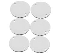SMASOLO 6Pcs Stainless Steel Round Blank Tags for DIY Pet Id Flat Engraving Charms Pendants Blanks for Animal Collars Jewelry Keychains and Bag Accessories