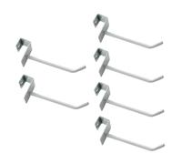 SMASOLO 6PCS White Square Tube Hooks Thick Painted Display Hooks for Supermarket Shelf Goods Hanging Sturdy Shop Rack Organizers