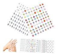 SMASOLO 7 Sheets Rhinestone Stickers Black Woman Gems for Crafting Metallic Sticky Gems White Patch UV Dark Halloween Face Party Rhinestones