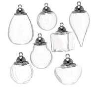 SMASOLO 7pcs Mini Transparent Glass Bottles Small Spell Jars for Witches DIY Craft Decorations Compact Lightweight Tiny Vials for Jewelry Sand Wishing Paper Storage