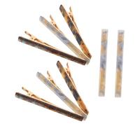 SMASOLO 8pcs Acetate Flat Hair Barrettes for Women Tortoise Shell and Blue Shades, Thick Hair Styling Clips for Quick Sectioning and Secure Grip