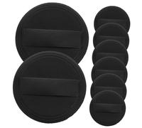 SMASOLO 8pcs Black Pu Leather Ultra Soft Crystal Velvet Powder Puff 54mm Round Makeup Pads for Women Loose Powder Foundation Cosmetics Tools