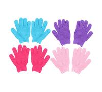 SMASOLO 8Pcs Exfoliating Bath Gloves for Shower Deep Body Scrub Dead Skin Remover Shower Brush Wash Mitts for Men and Women Gentle Acne Cleaning Random Color