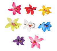 SMASOLO 8Pcs Orchid Flower Hair Clips Hairpin Accessories for Weddings Parties and Daily Wear Tropical Floral Hairpins