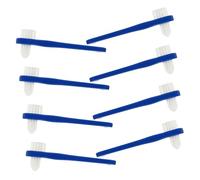 SMASOLO 8pcs Portable Denture Brush with Soft Bristles Double Ended Small Household Cleaner for Plaque and Gum Care Ergonomic Handle Blue