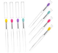 SMASOLO 8Pcs Portable Silicone Lip Brushes with Covers Dustproof Lipstick Applicators for Makeup Use Easy to Clean for Daily Lip Application and Replacement