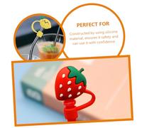 SMASOLO 8Pcs Silicone Straw Covers Cute Decorative Straw End Plugs Reusable Protective Silicone Suction Caps for Outdoor Activities and Daily Use