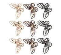 SMASOLO 9PCS Beaded Crystal Butterfly Applique for DIY Clothing and Accessories Rhinestone Embellishments for Jackets Shoes Bags Hats and Backpacks Easy Sew Handcrafted Beaded and