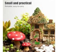 SMASOLO 9Pcs Miniature Tree Stump House and Resin Dollhouse Chairs Set, DIY Mini Cottage and Mailbox Kit, Miniature Landscape Ornaments for Fairy Garden, Desk and Bookshelf Decoration in