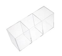 SMASOLO Acrylic Makeup Organizer with Compartments Transparent Stationery Storage Bucket Cosmetic Brush Holder for Desk Vanity Bathroom