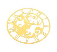SMASOLO Acrylic Mirror Surface Wall Clock Sticker with Roman Numerals and Deer Design Round DIY Decorative Wall Decor for Living Room Office and Home Easy to Install and Clean