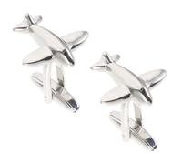 SMASOLO Airplane Cufflinks for Men Silver Suit Studs High Polish Rounded Edges Comfortable Fit Quality Wedding Business Anniversary Accessories