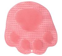 SMASOLO Anti-Skid Shower Foot Massager Mat with Suction Cups Wall-Mounted Back Scrubber for Shower Foot Care Scrubber Pad for Dead Skin Removal and Reflexology Pink Bathroom Floor Cushion
