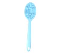 SMASOLO Anti-Slip Long Handle Shower Brush for Body Cleaning with Hanging Soft Silicone Scrubber for Back Neck Shoulders Easy Deep Bath Exfoliating Tool for Daily Use