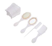 SMASOLO Anti-static Hair Comb and Mirror Set with Elegant White Pvc Case, Portable Hair Styling Tools for Women Salon Use and Travel, Scalp Massage and Detangling Brushes Included