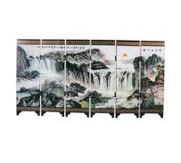 SMASOLO Antique Style Mini Wooden Divider Screen Panel Decorative Folding Screen for Home Office Tabletop Realistic Carved Partition Ornament for Bedroom and Study