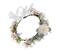 SMASOLO Artificial Camellia Wreath Hairband for Women Floral Garland Headpiece with Comfortable Texture Charming Boho Style Hair Accessory Suitable for All Ages