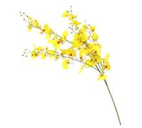 SMASOLO Artificial Dancing Lady Orchid Flower Branch 3-Fork Yellow Fake Flower Home Wedding Decoration Living Room Floral Arrangement