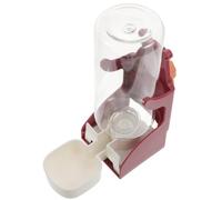SMASOLO Automatic Pet Water Dispenser Bottle for Cats, Dogs, Rabbits and Small Animals - Burgundy Hanging Cage Water Feeder with No-drip Design for Travel and Home Use