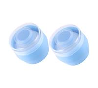 SMASOLO Baby Talcum Powder Puff Set 2pcs with Storage Case, Soft Plush Material in Sky Blue, Leakproof Design for Infant Skincare and Dusting, Portable Kids Body Powder Applicator