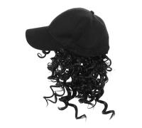 SMASOLO Baseball Cap Hair Wig for Women Black Afro Curly Extension Hat Hairpiece Breathable Headwear for Sun Protection and Stylish Daily Use