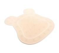 SMASOLO Beige Shower Foot Scrubber Mat with Suction Cup Wall Mount Silicone Massage Pad for Feet and Back Gentle Dead Skin Remover and Callus Cleaner Multipurpose Bathing Scrubber for