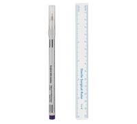 SMASOLO Blue Fine Tip 0.5Mm Eyebrow Tattooing Pen with Paper Ruler, Microblading Position Mapping Tool for Precise Tattooing and Eyebrow Design