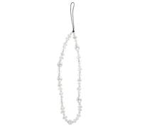 SMASOLO Bohemian Baroque Pearl Beaded Phone Lanyard Wrist Strap Anti-lost Mobile Charm with Faceted Crystal Easy Install Phone Chain for Women Gift for Family and Friends