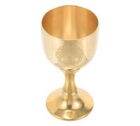 SMASOLO Brass Chalice Goblet Small Retro High Foot Offering Cup with Pentagram and Tree of Life Design Decorative Altar Cup for Wicca Ceremony and Tabletop Display