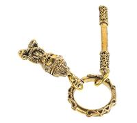 SMASOLO Brass Monkey King Staff Keychain Wukong Figure Pendant Car Keyring Lucky Charm for Wallet Handbag Backpack Chinese Mythology Ornament