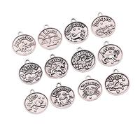 SMASOLO Bronze Alloy Pendant Charm Set Zodiac Designs for Diy Jewelry Making for Necklaces and Earrings Unique Friends and Loved Ones
