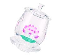 SMASOLO Buddhist Glass Offering Cup High-Grade Material Retro Style Temple Water Container Multipurpose Holy Water Vessel for Worship and Meditation with Smooth Chic Texture