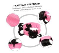 SMASOLO Bun Wig Hair Band Soft Cotton Princess Headwear for Hair Accessory for Parties Photo Shoots Daily Casual Wear Pink Black Double Pack
