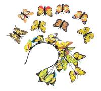 SMASOLO Butterflies Hair Clip and Headband Set 9pcs Yellow Butterfly Hair Hoops and Clips for Party and Photo Props