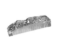 SMASOLO Carved Silver Hair Comb Dragon Phoenix Pattern Versatile Barber Tool for Women Men Family Travel Decorative Hair Styling